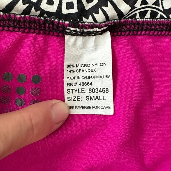 Title Nine Womens Size Small Bikini Bottoms Pink Black White Pattern USA Made - Picture 5 of 7